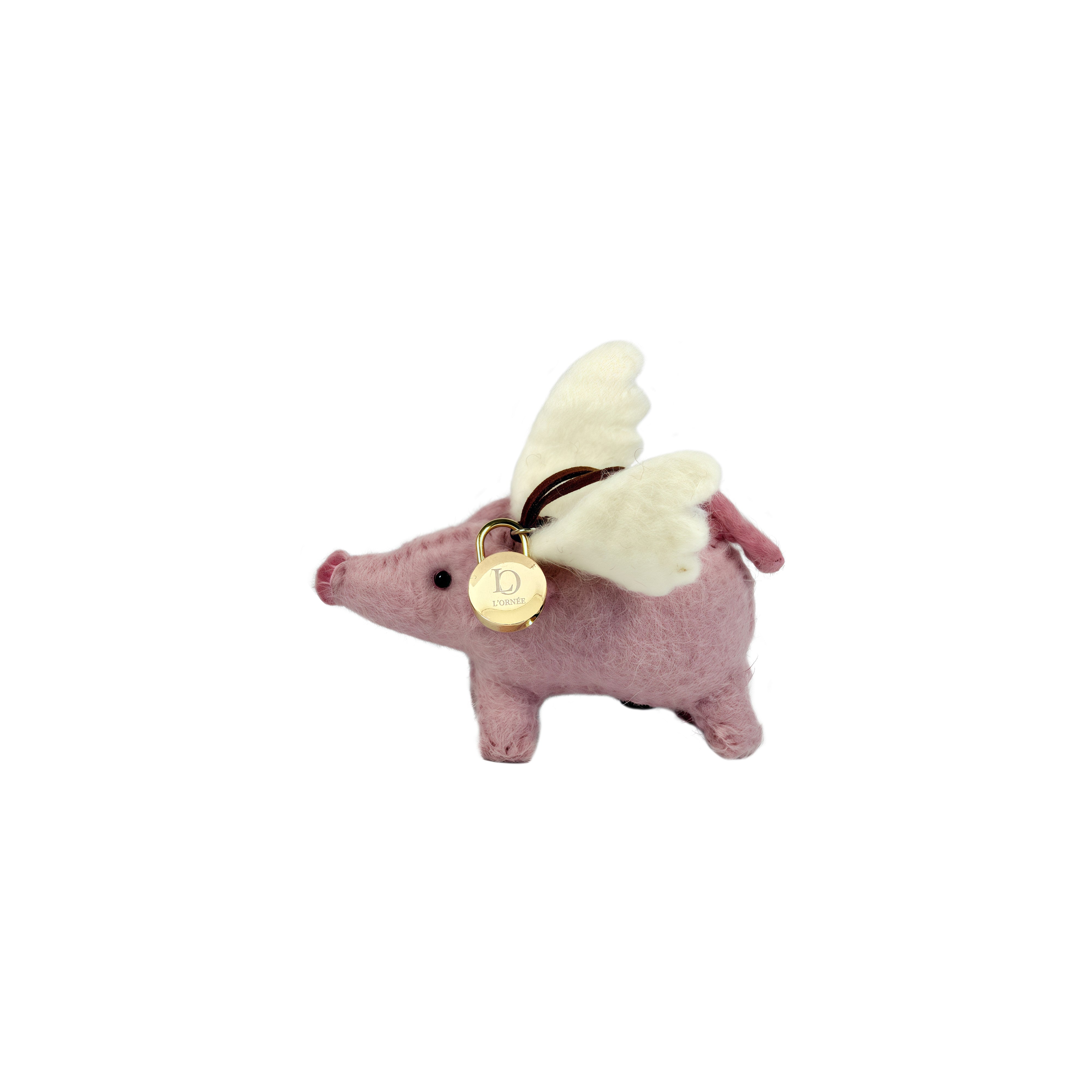 FLYING PIG felt charm