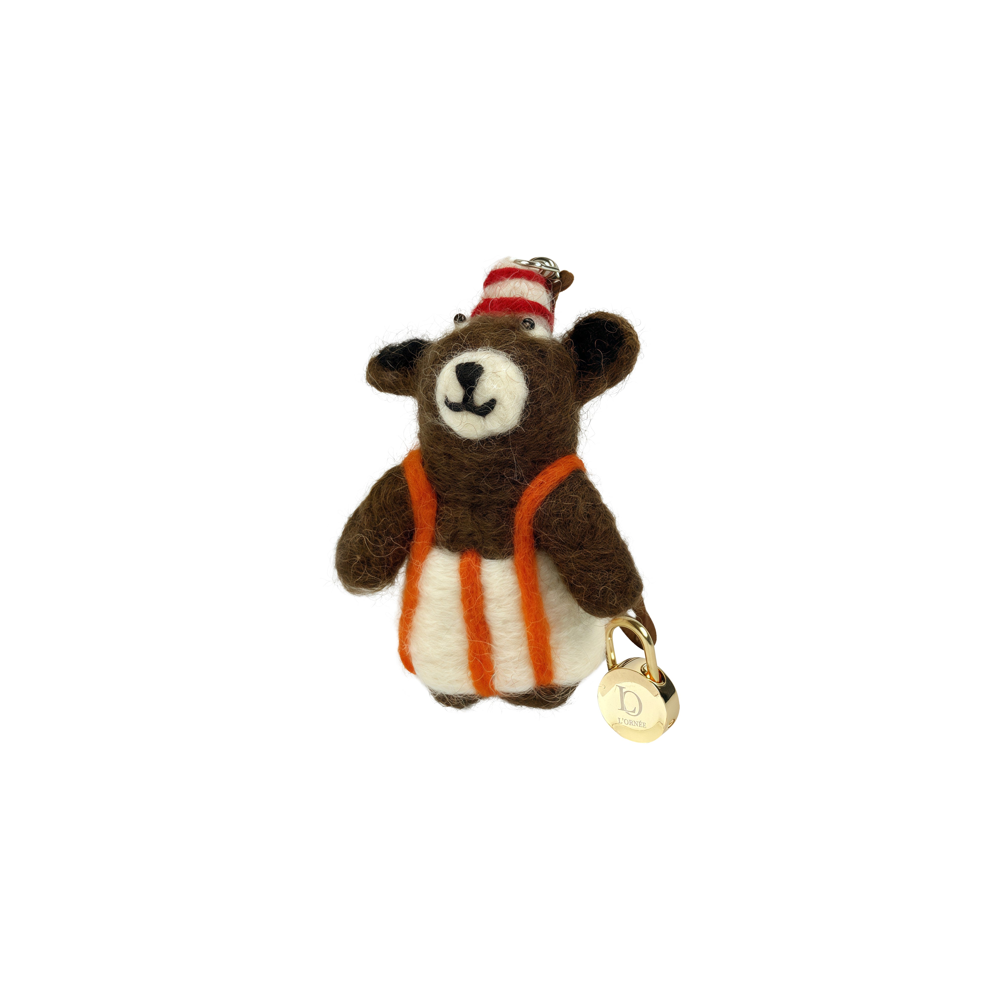 JOLLY STRIPE BEAR felt CHARM