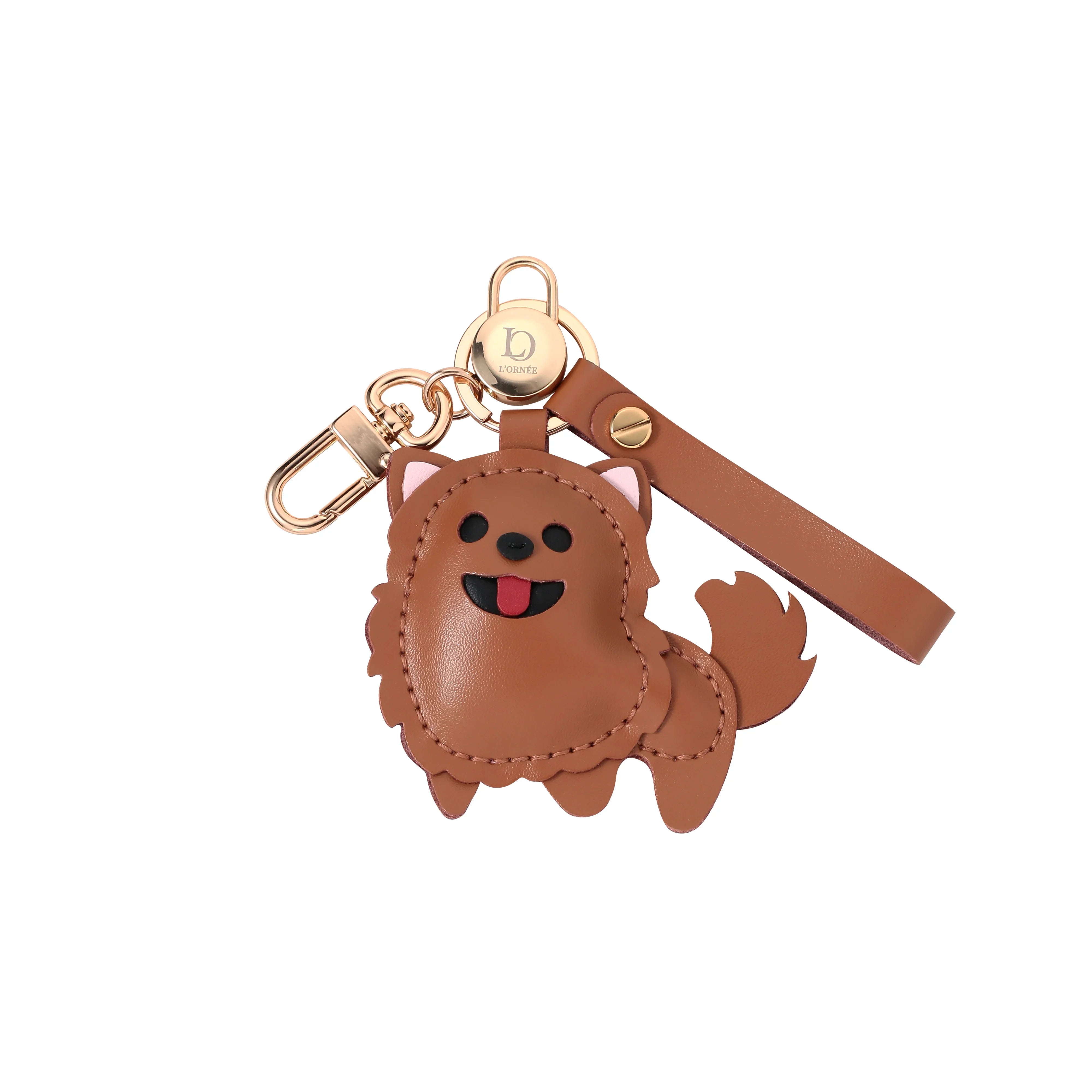 BROWN POMERANIAN keyrings