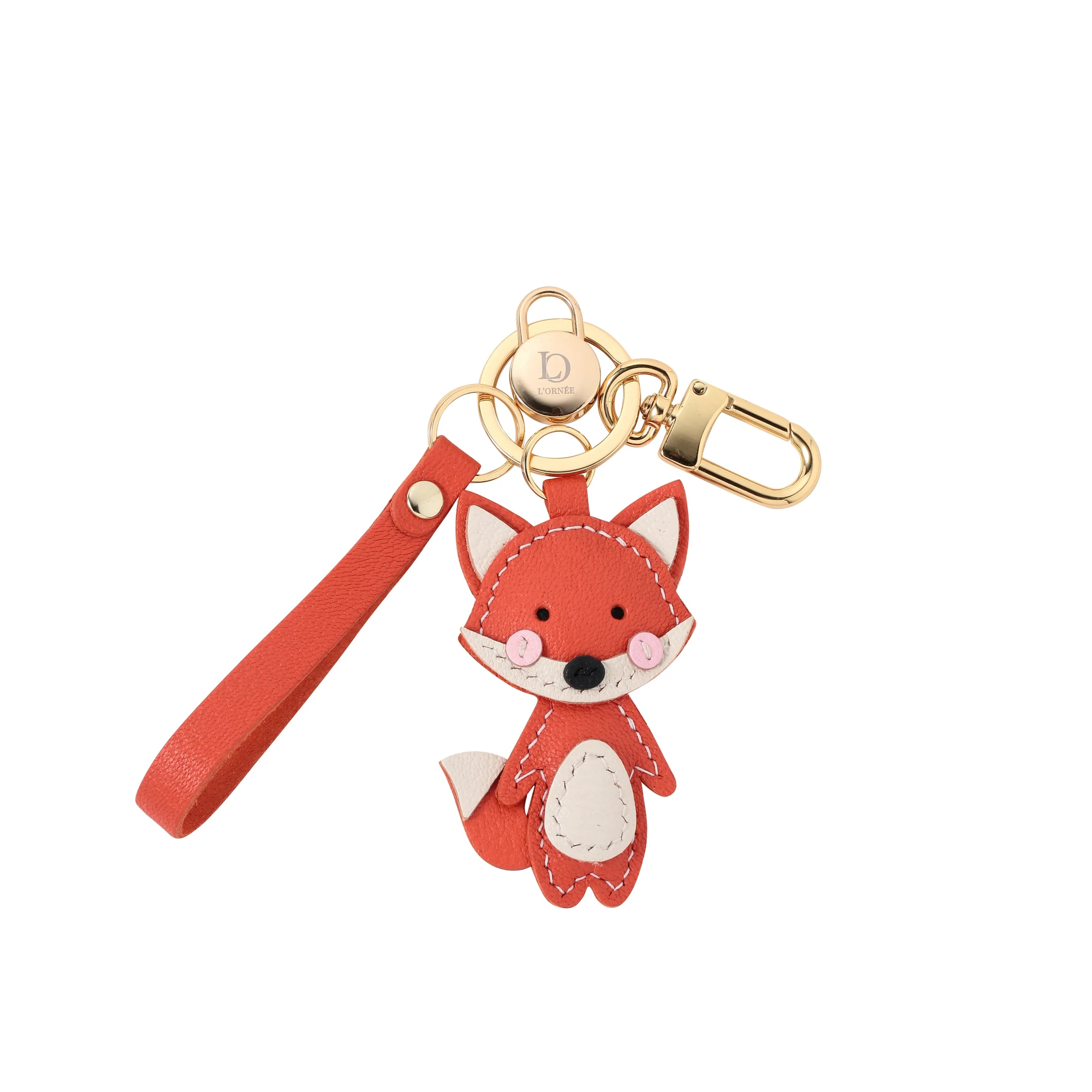 fox leather keyrings