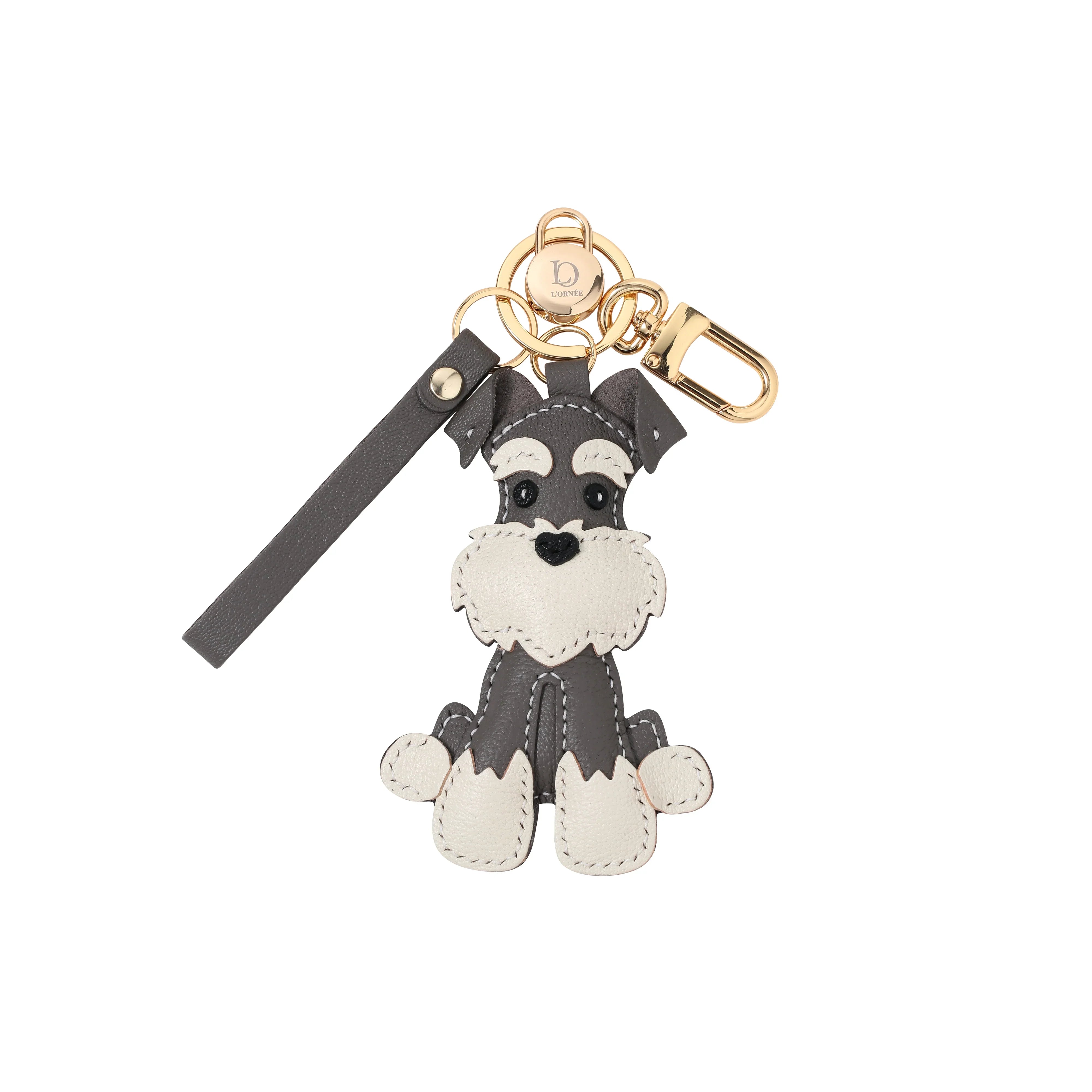 GREY SCHNAUZER bag charm