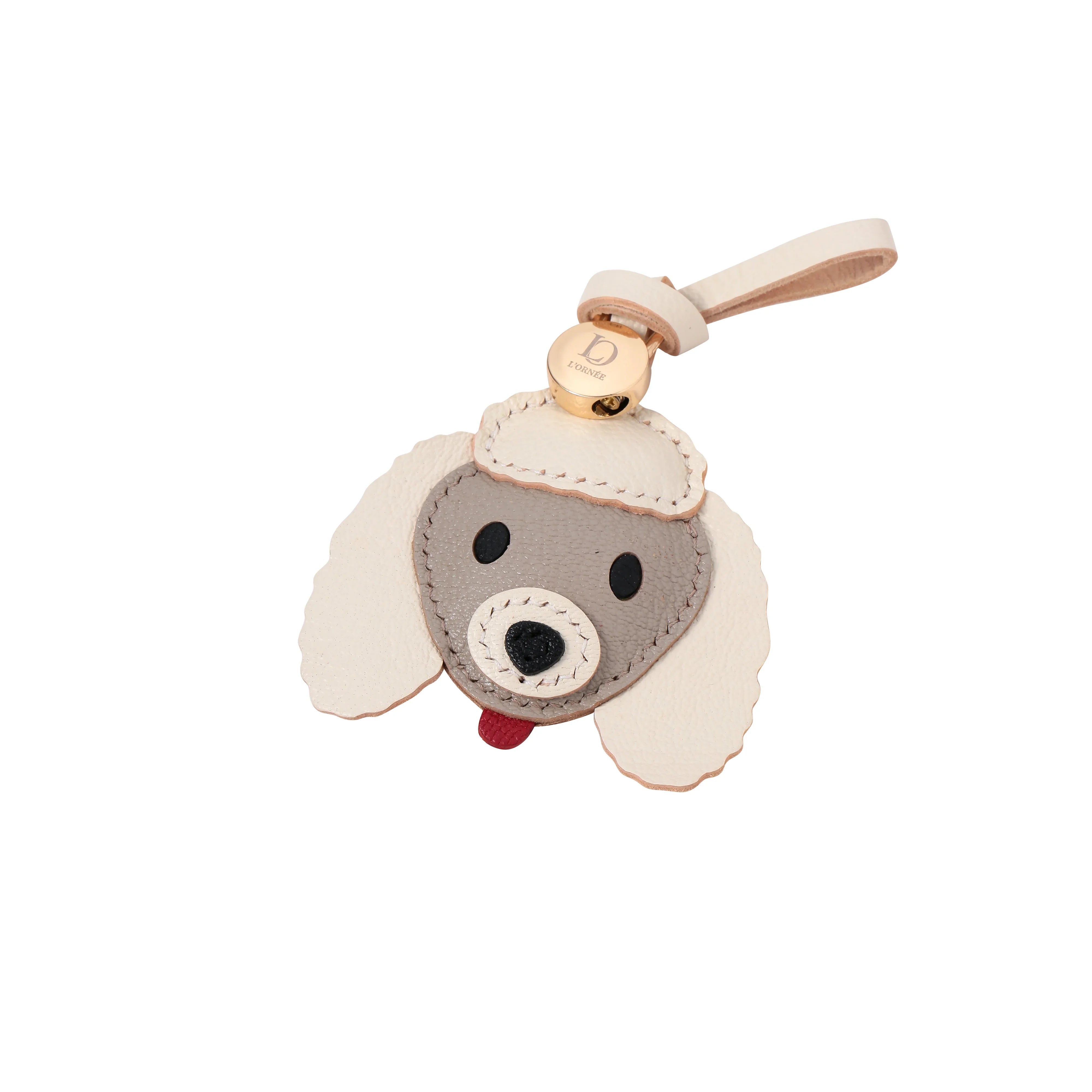 POODLE leather bag charm