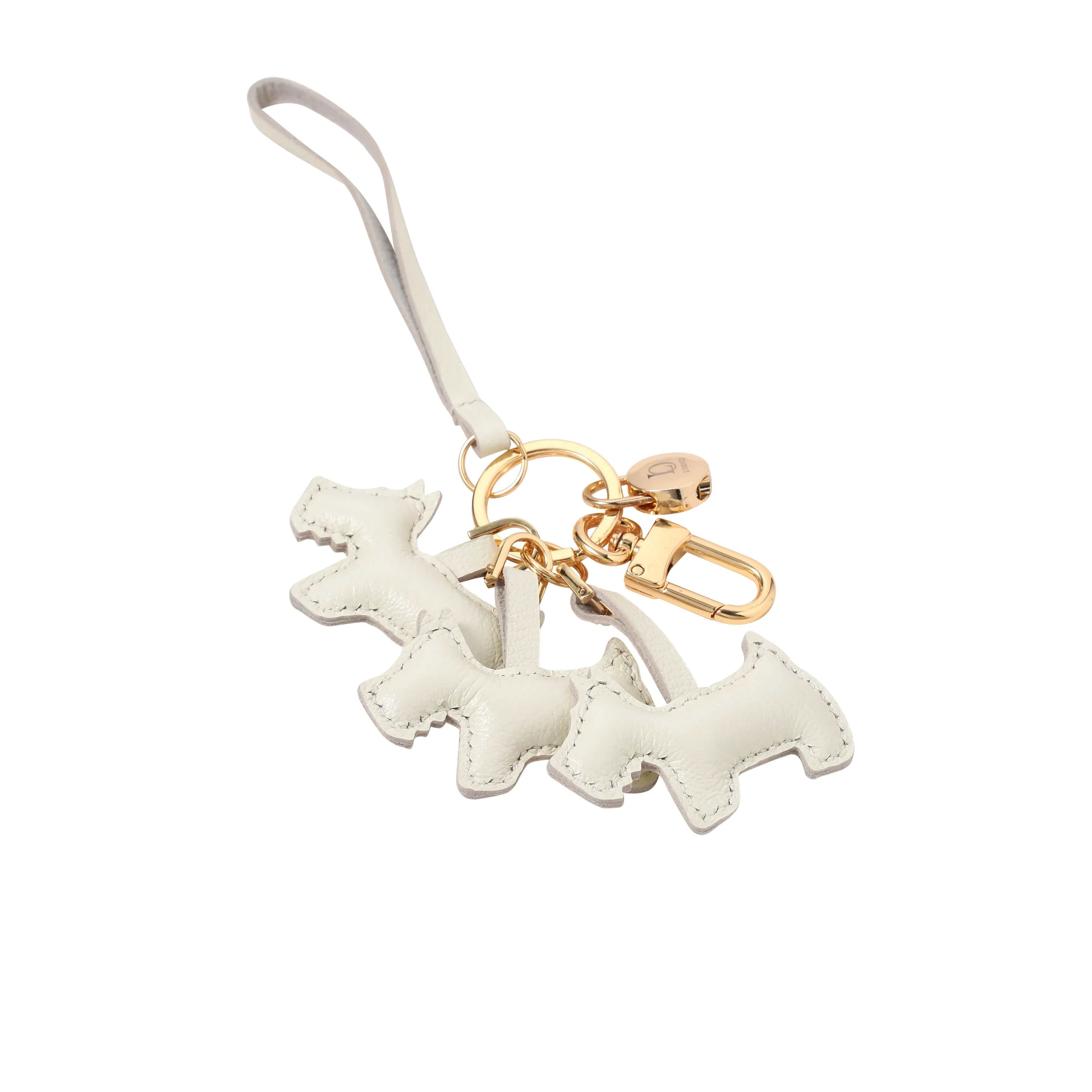 TRIPLE WHITE SCOTTIE bag charm