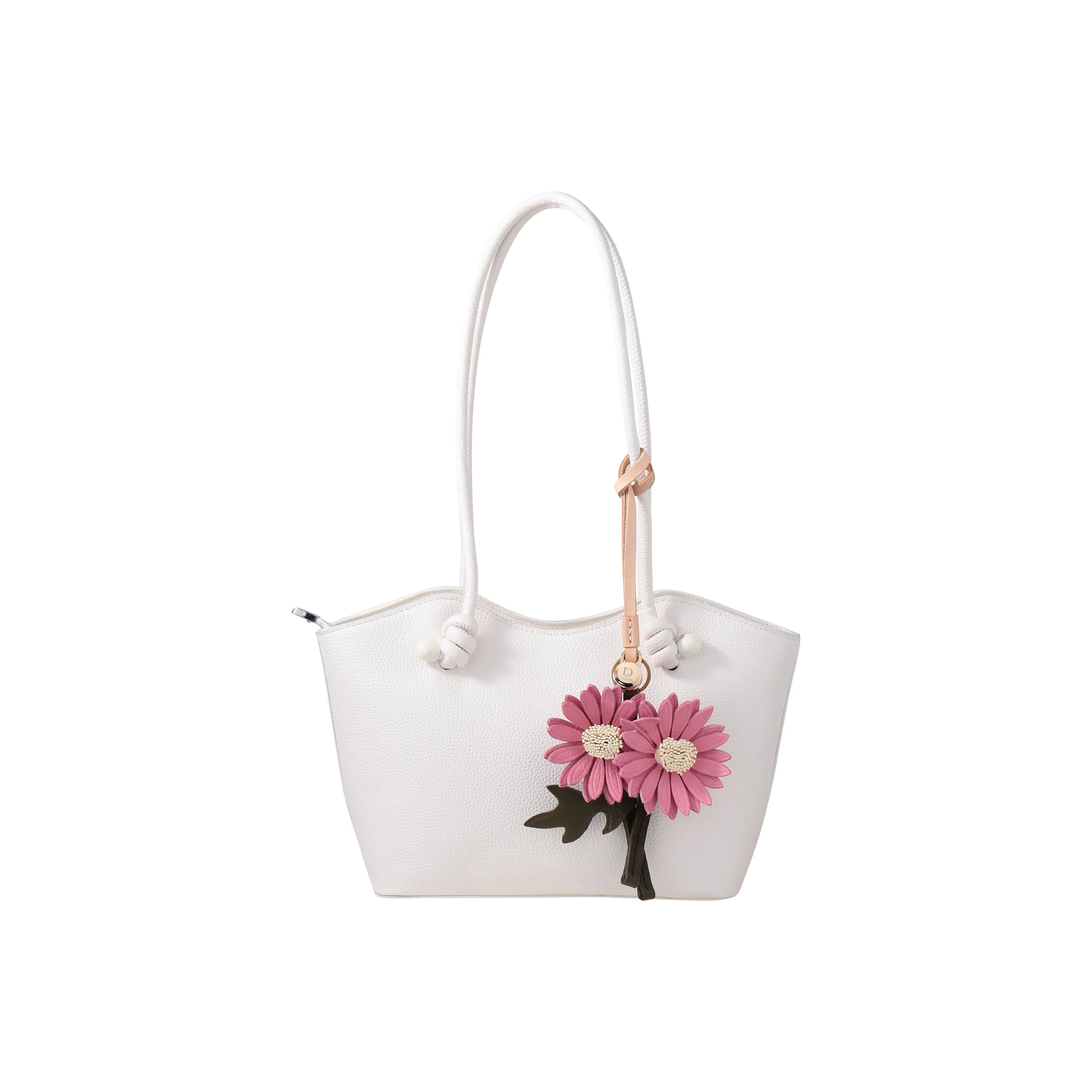 daisy leather bag charm