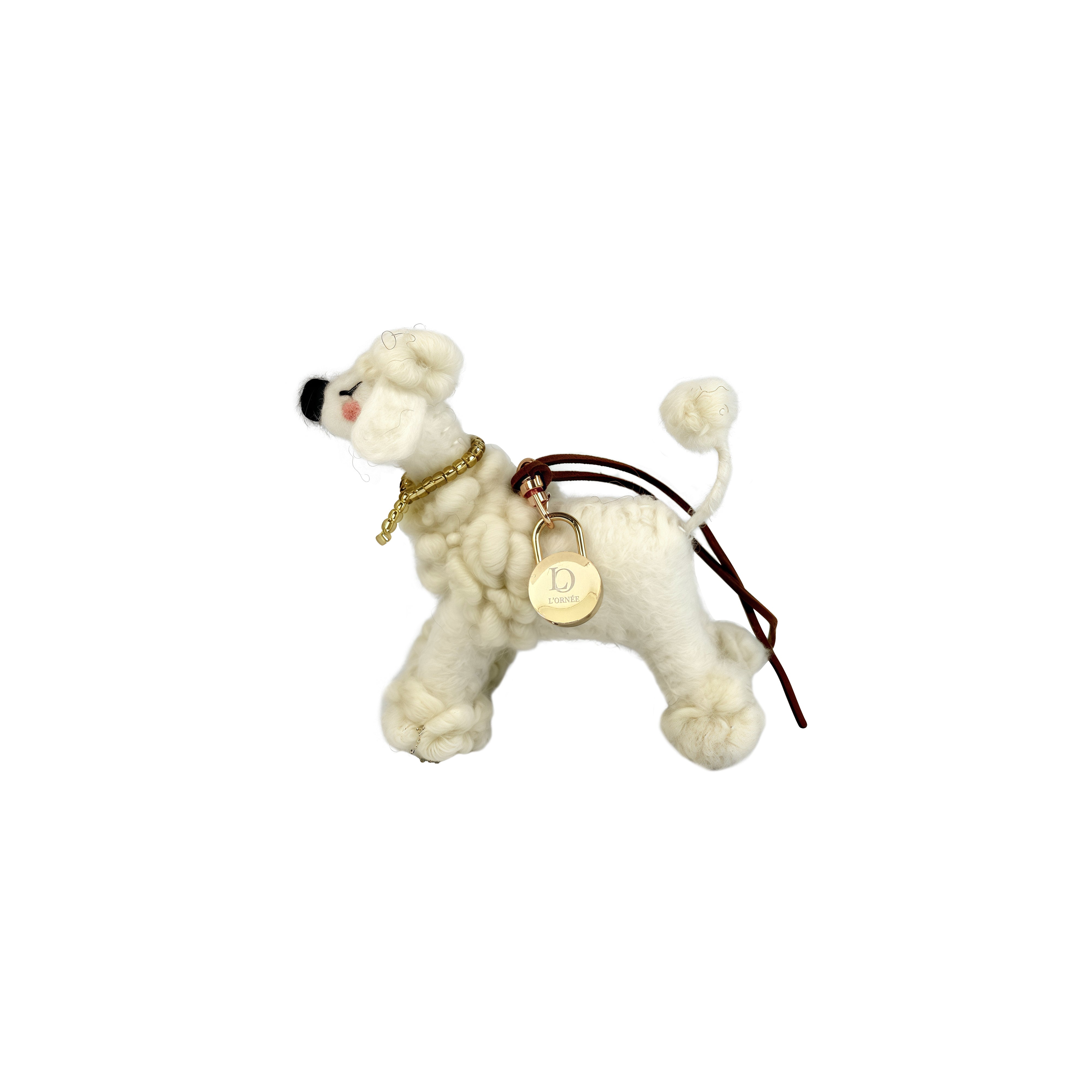 WHITE POODLE keyrings