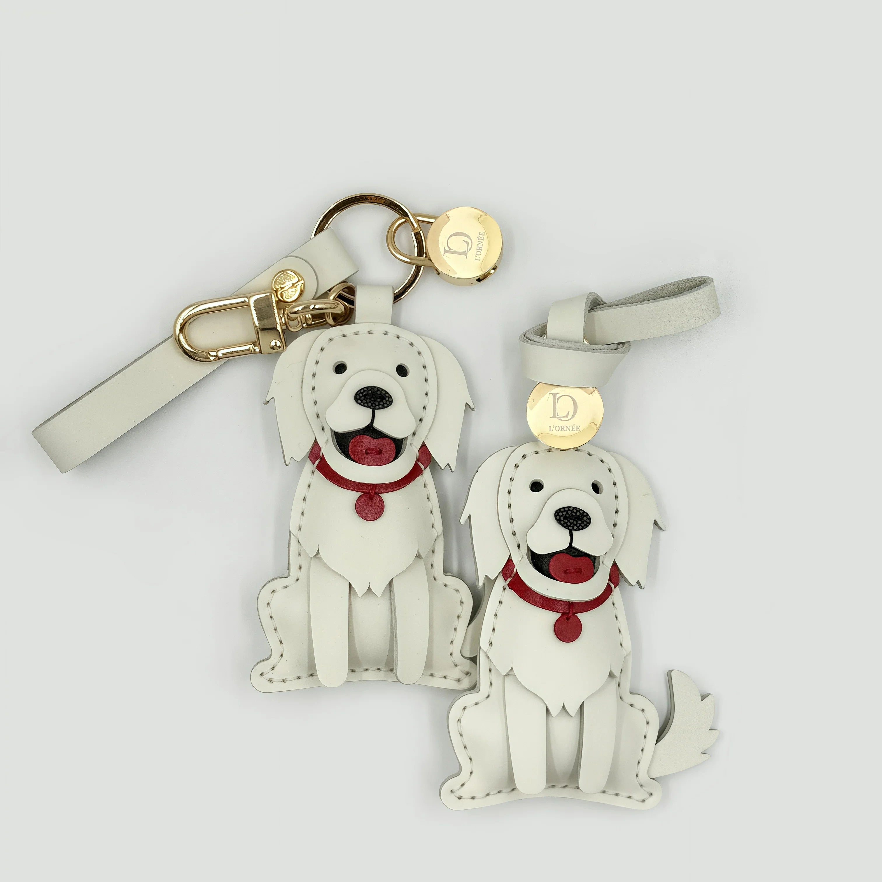 WHITE RETRIEVER CHARM keyrings