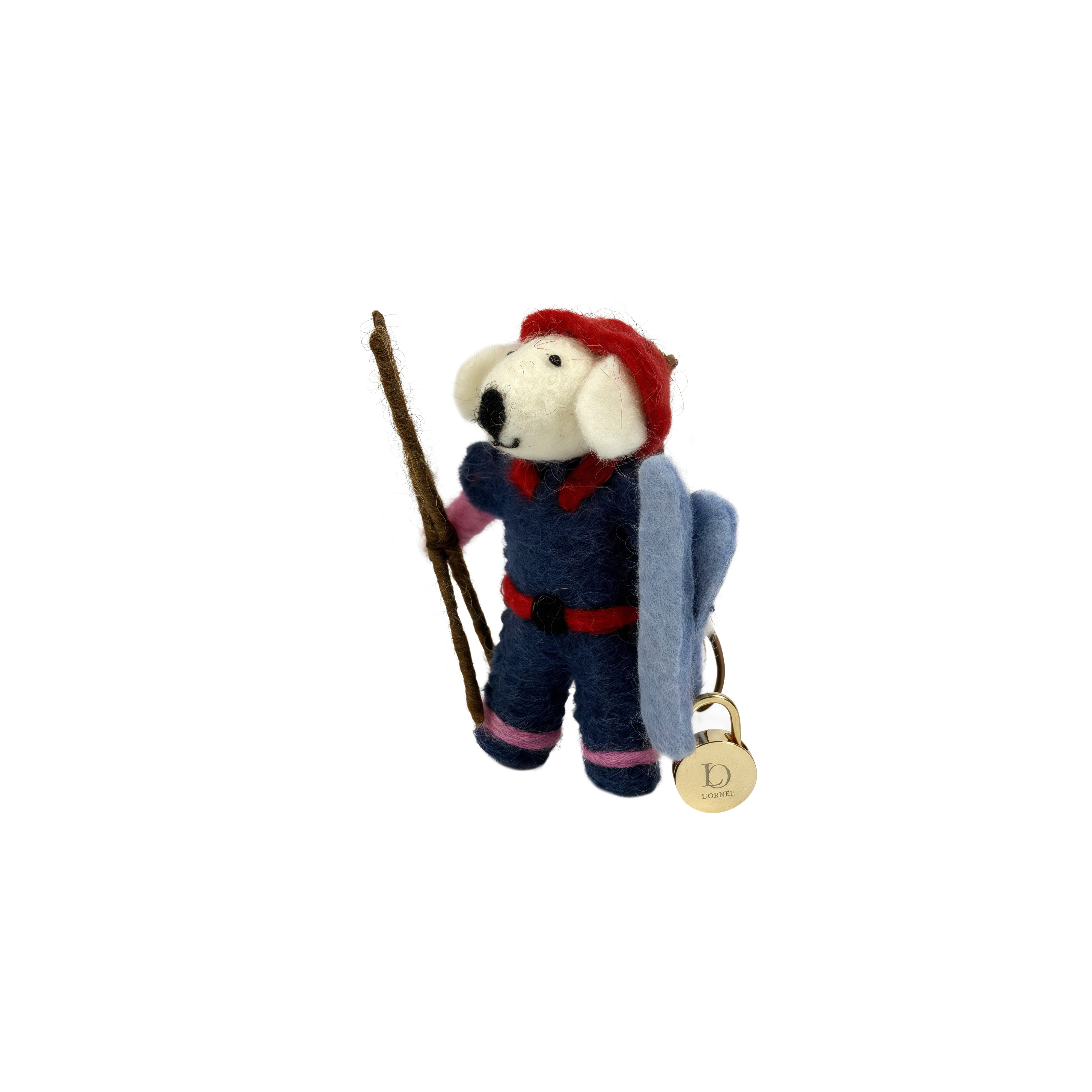 SKI DOG felt charm