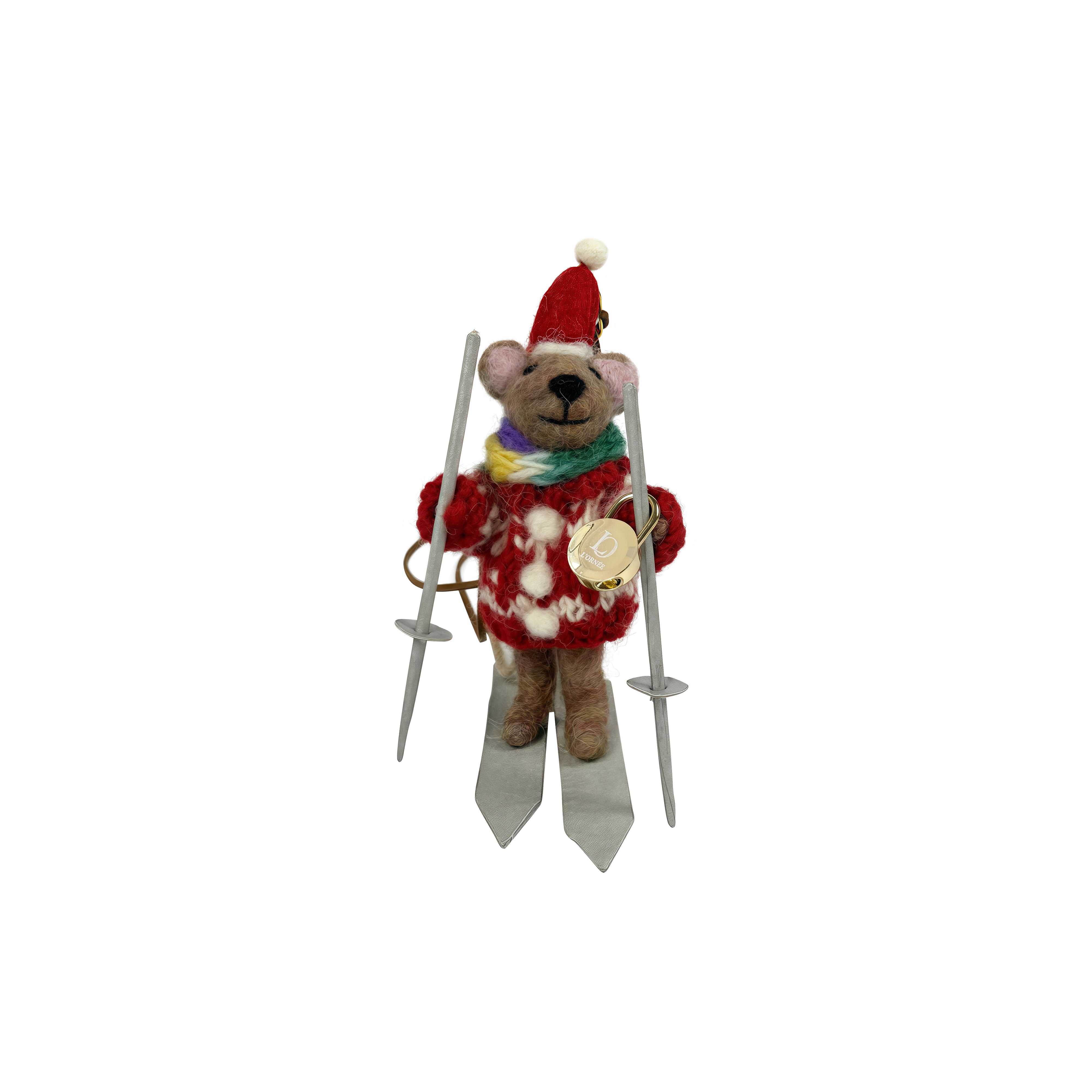  SANTA SKIER MOUSE charm