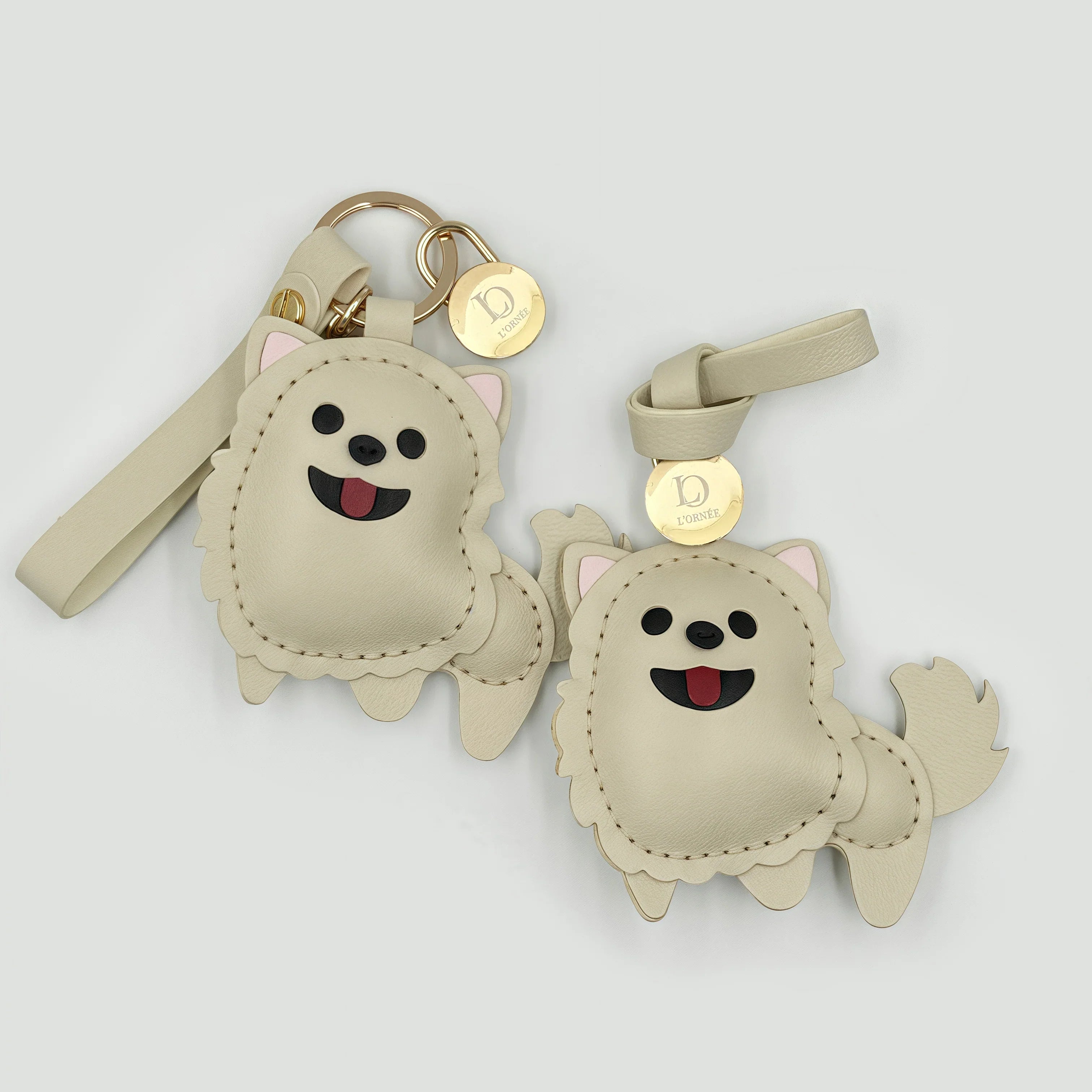 WHITE POMERANIAN CHARM bag charms