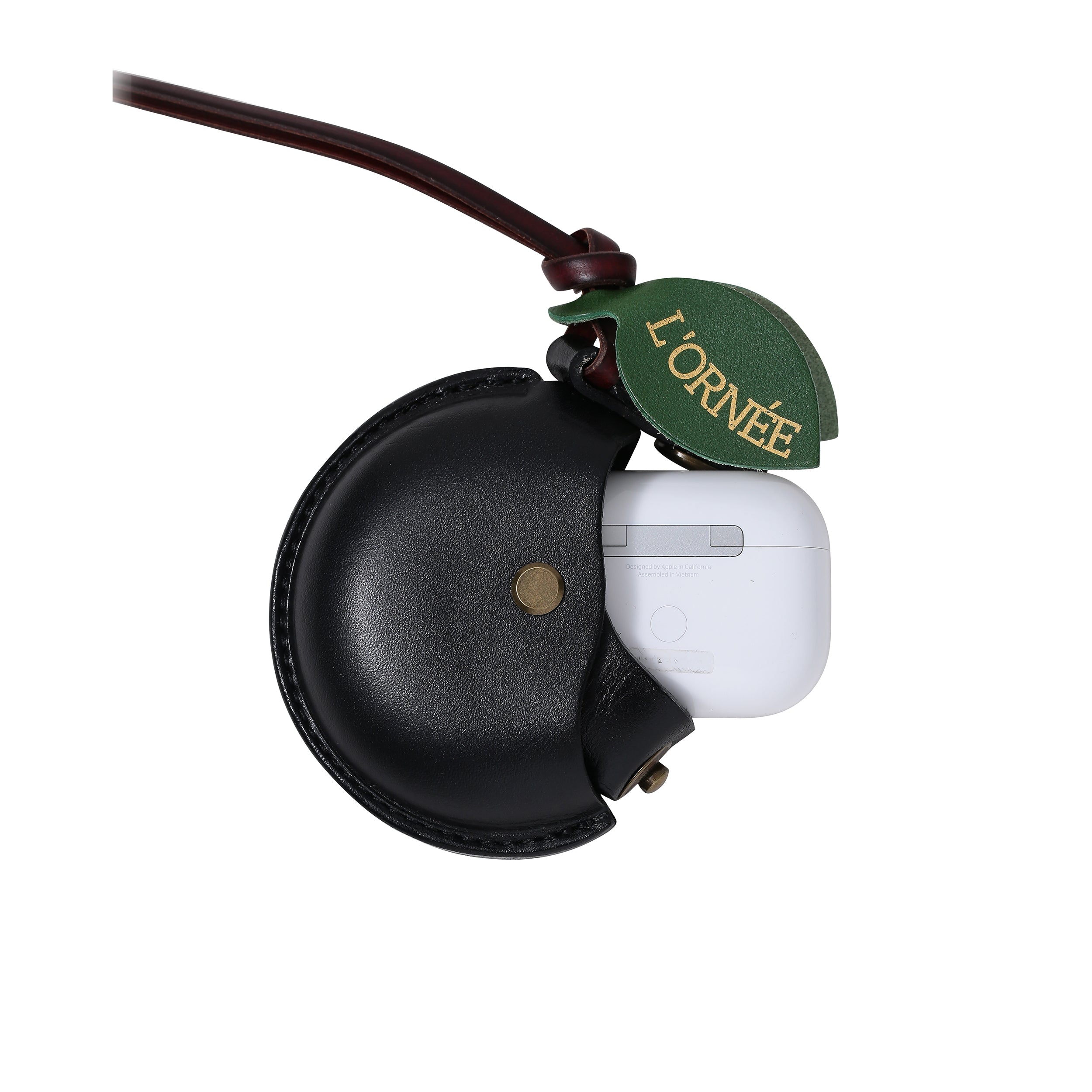 black plum airpods case with airpods