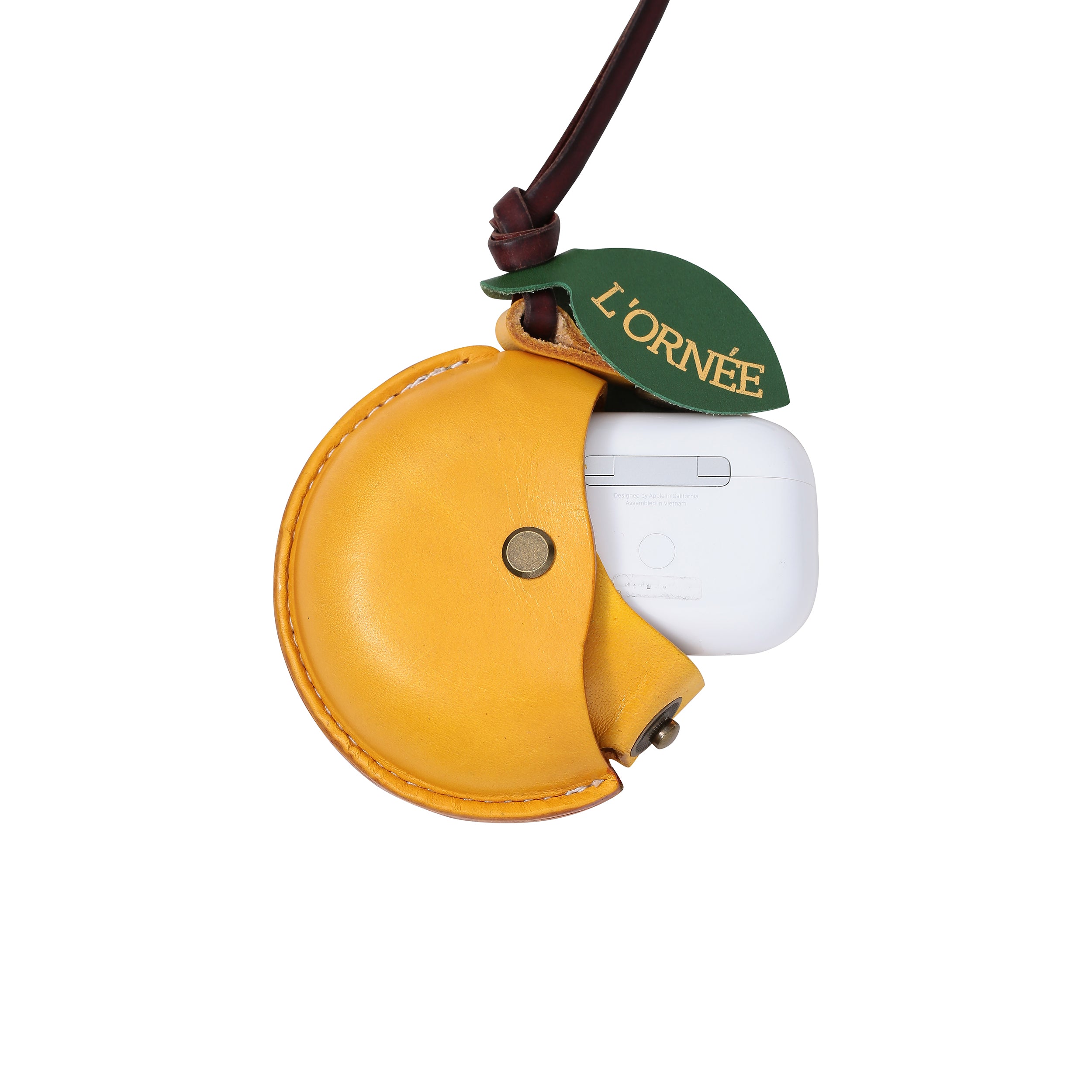 lemon airpods case with airpods