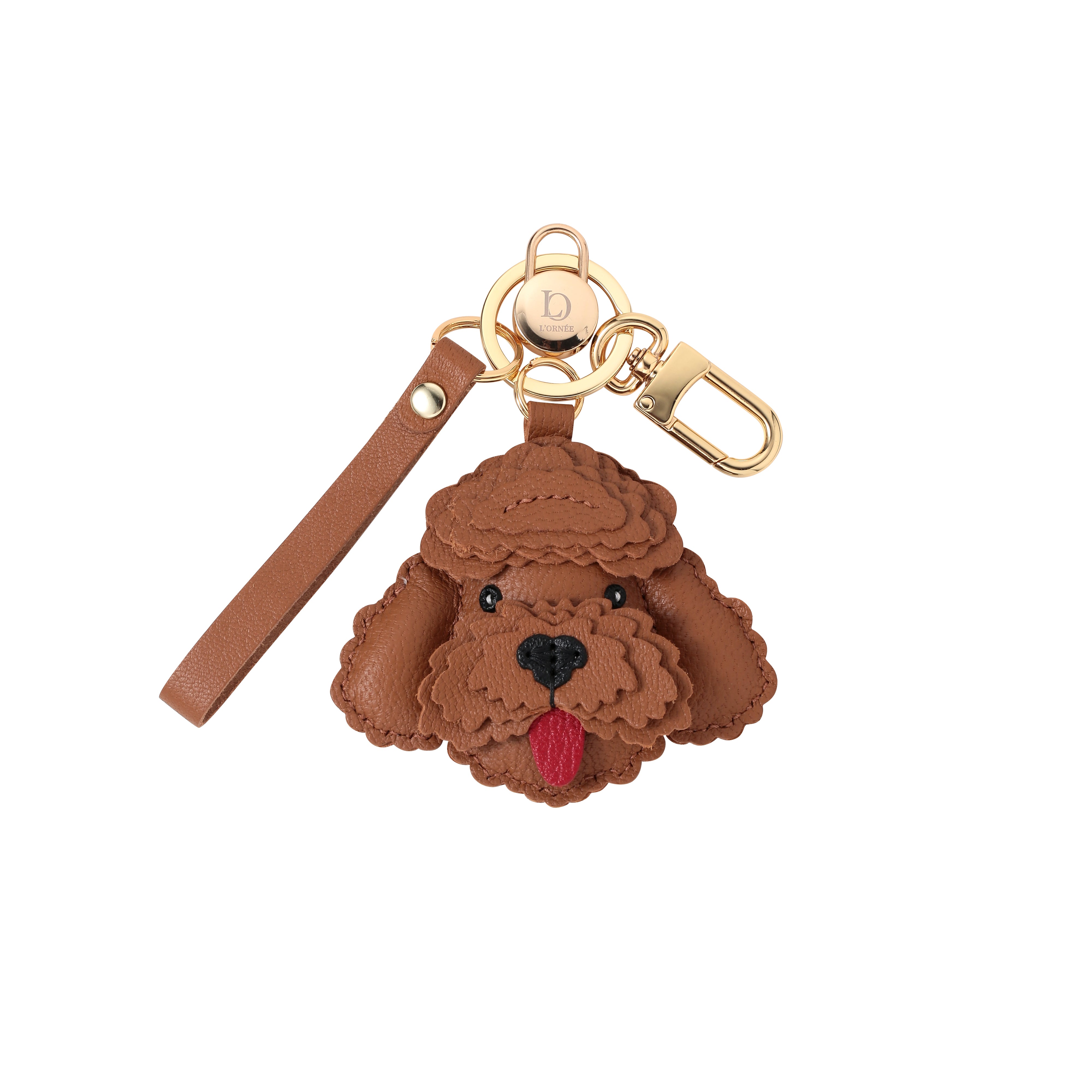 BROWN  POODLE keyrings