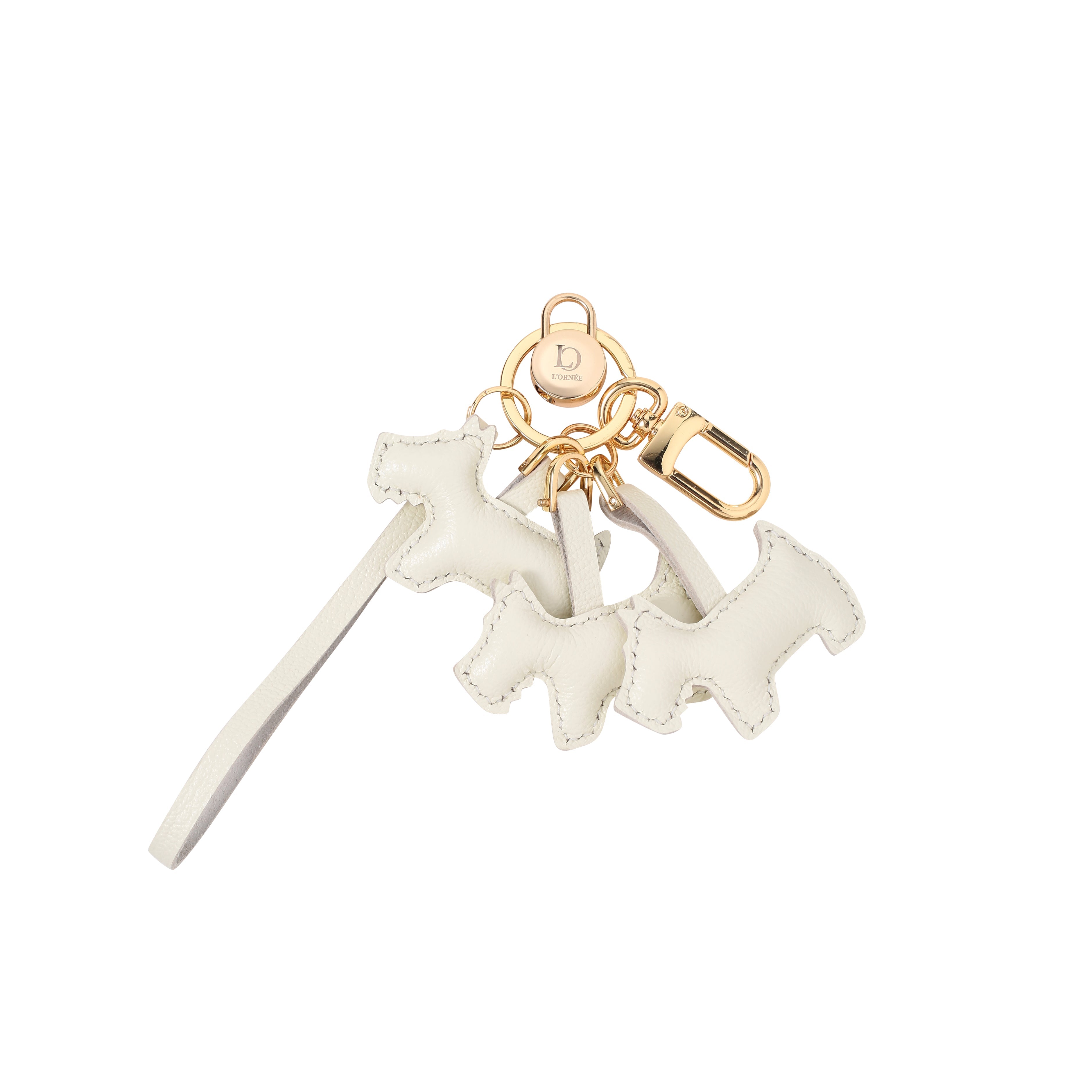 TRIPLE WHITE  SCOTTIE bag charm