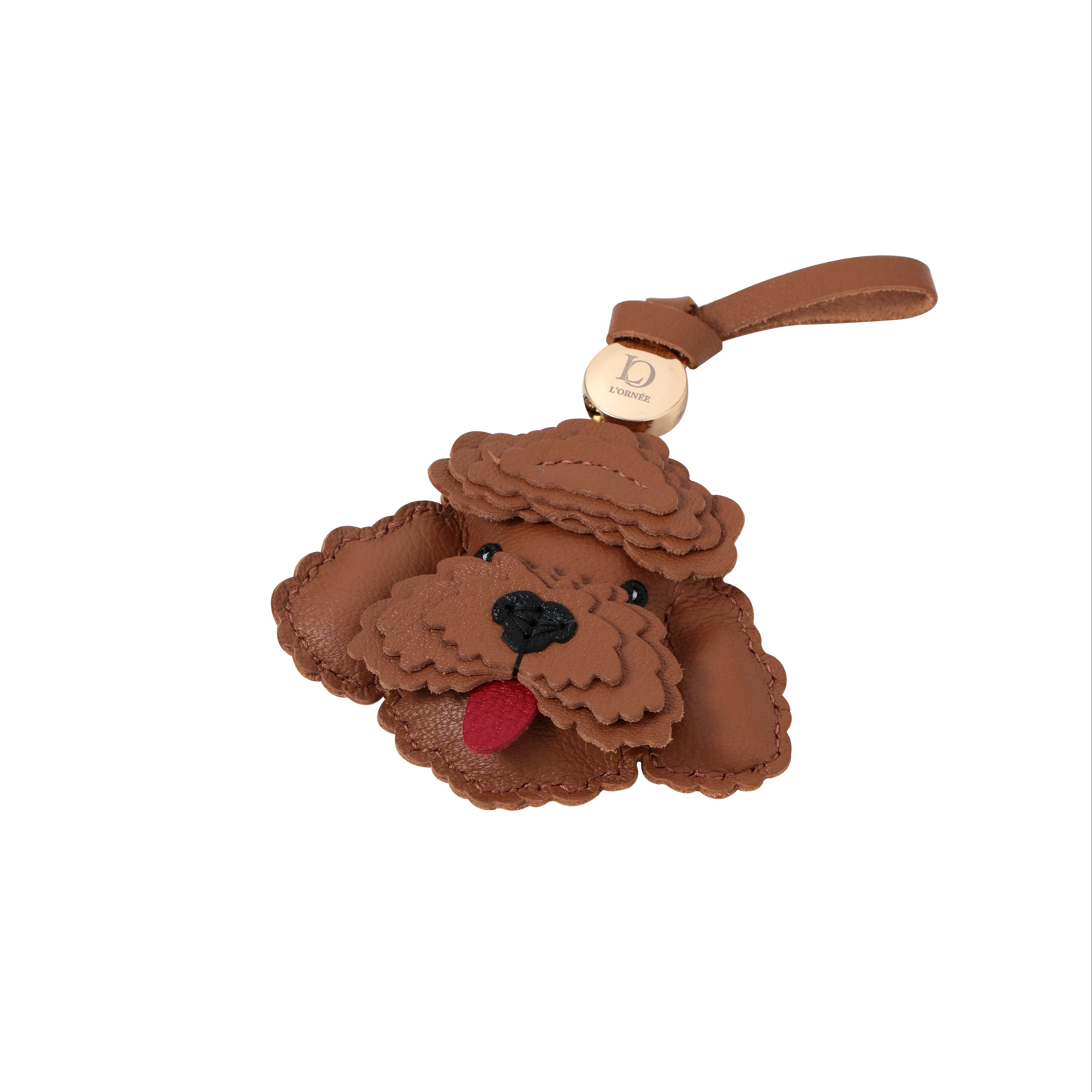 BROWN  POODLE bag charm