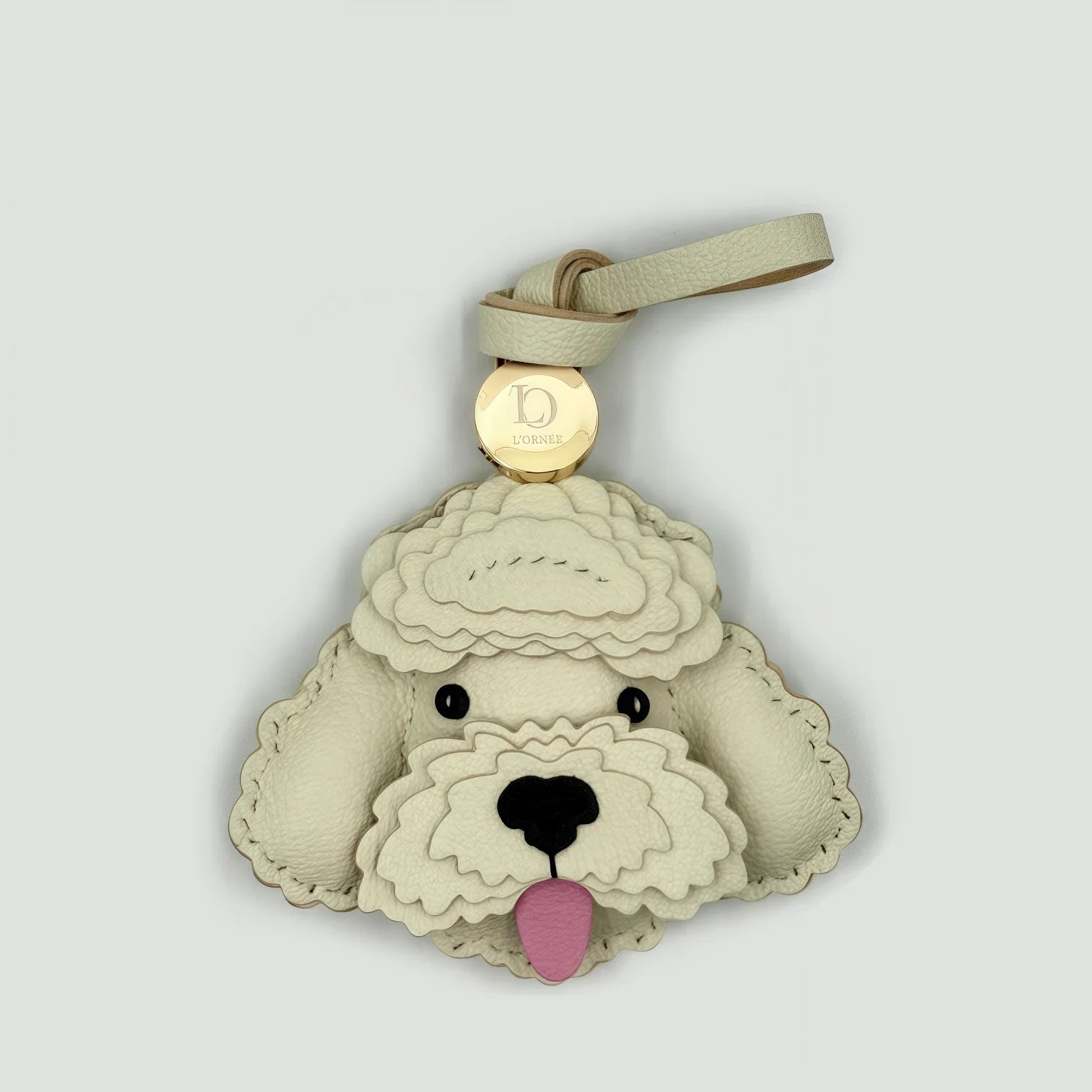 WHITE CHEEKY POODLE bag CHARM