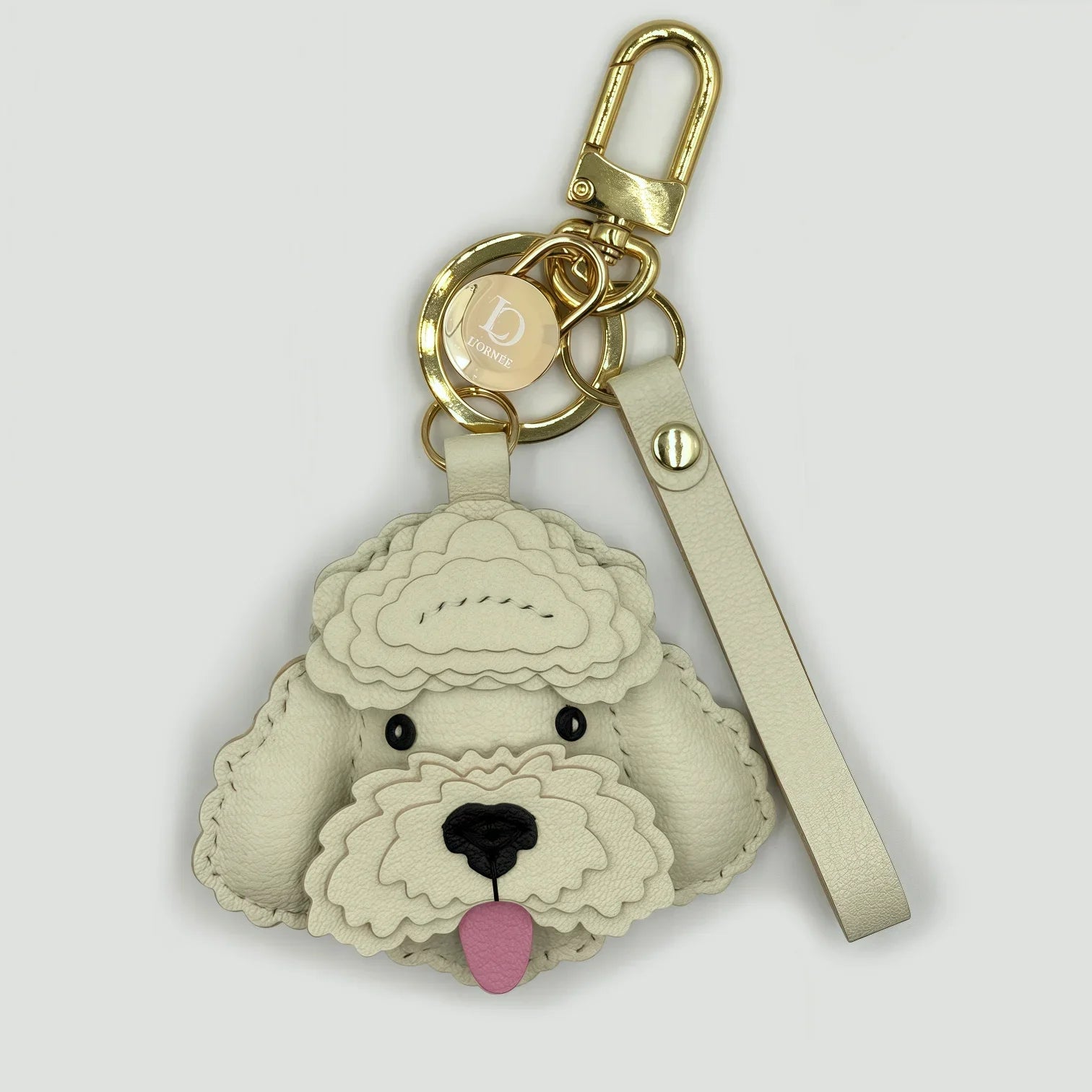WHITE CHEEKY POODLE keychains