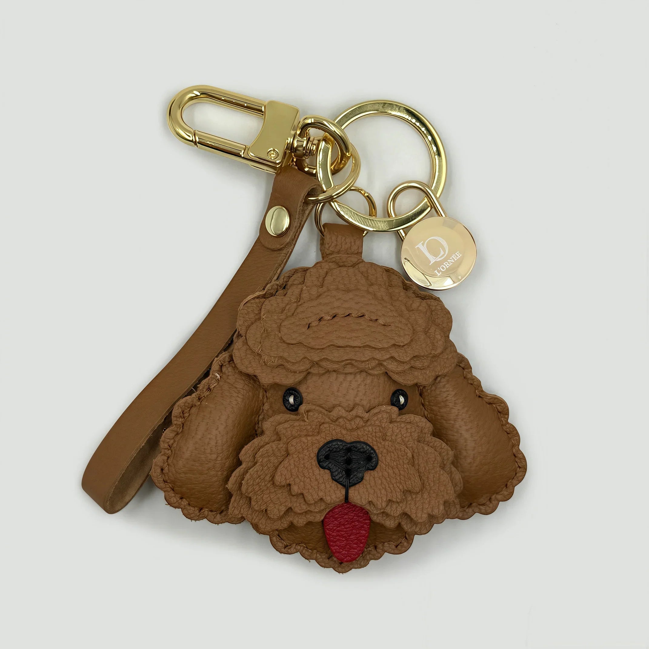 BROWN CHEEKY POODLE bag CHARM