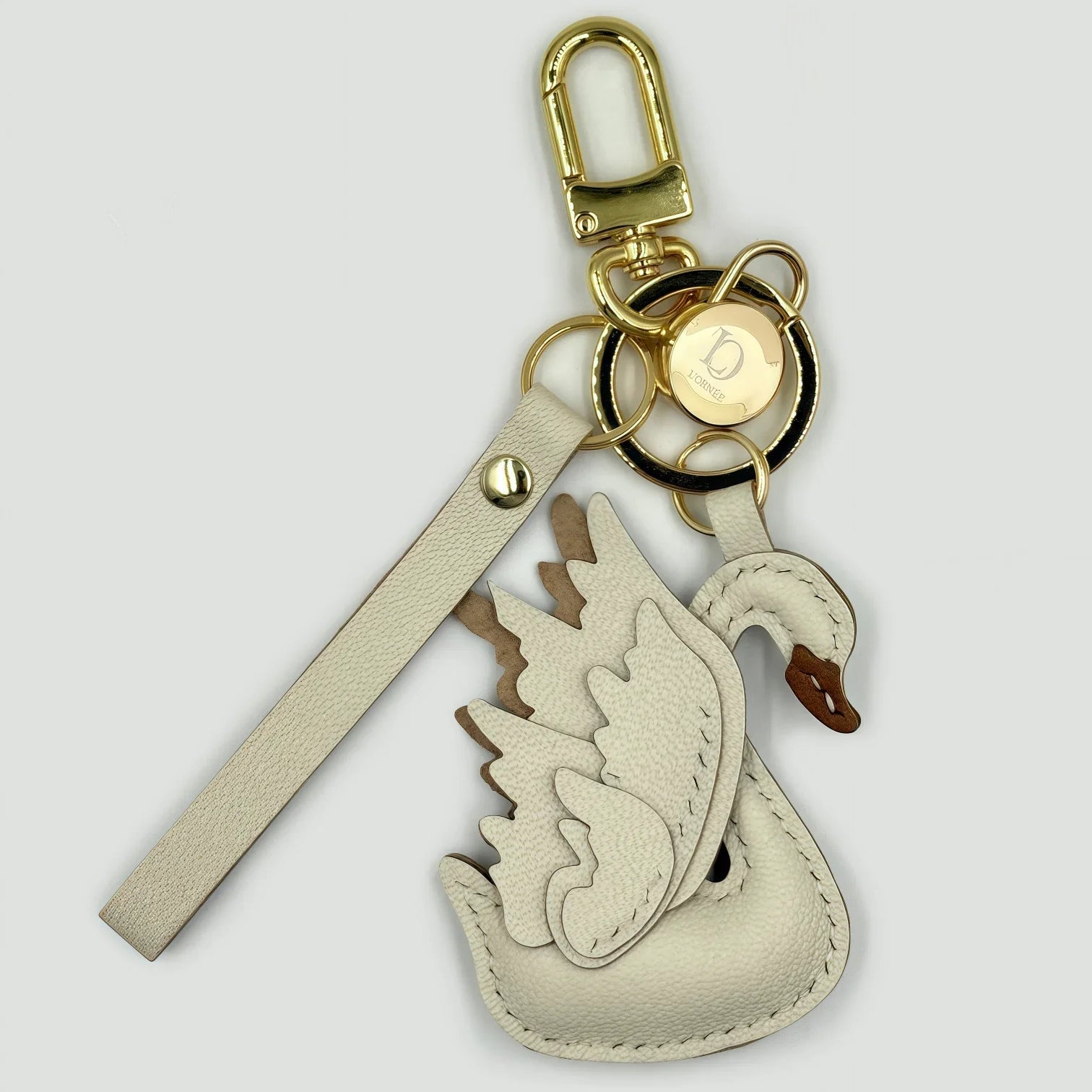 WHITE ELEGANT SWAN bag CHARM