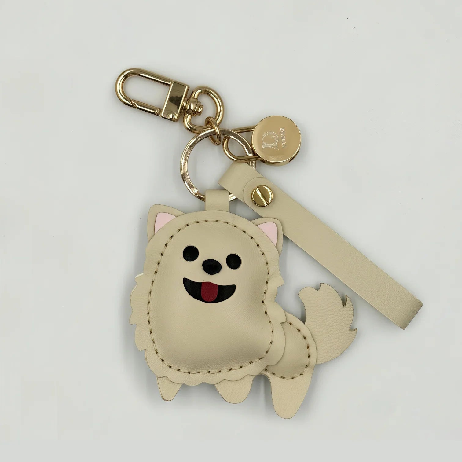 WHITE POMERANIAN CHARM bag charms