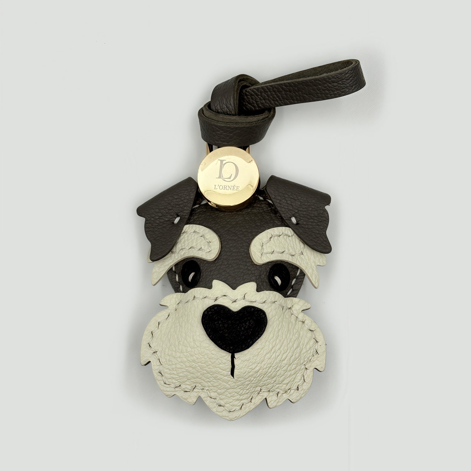GRAY CHEEKY SCHNAUZER FACE keyrings