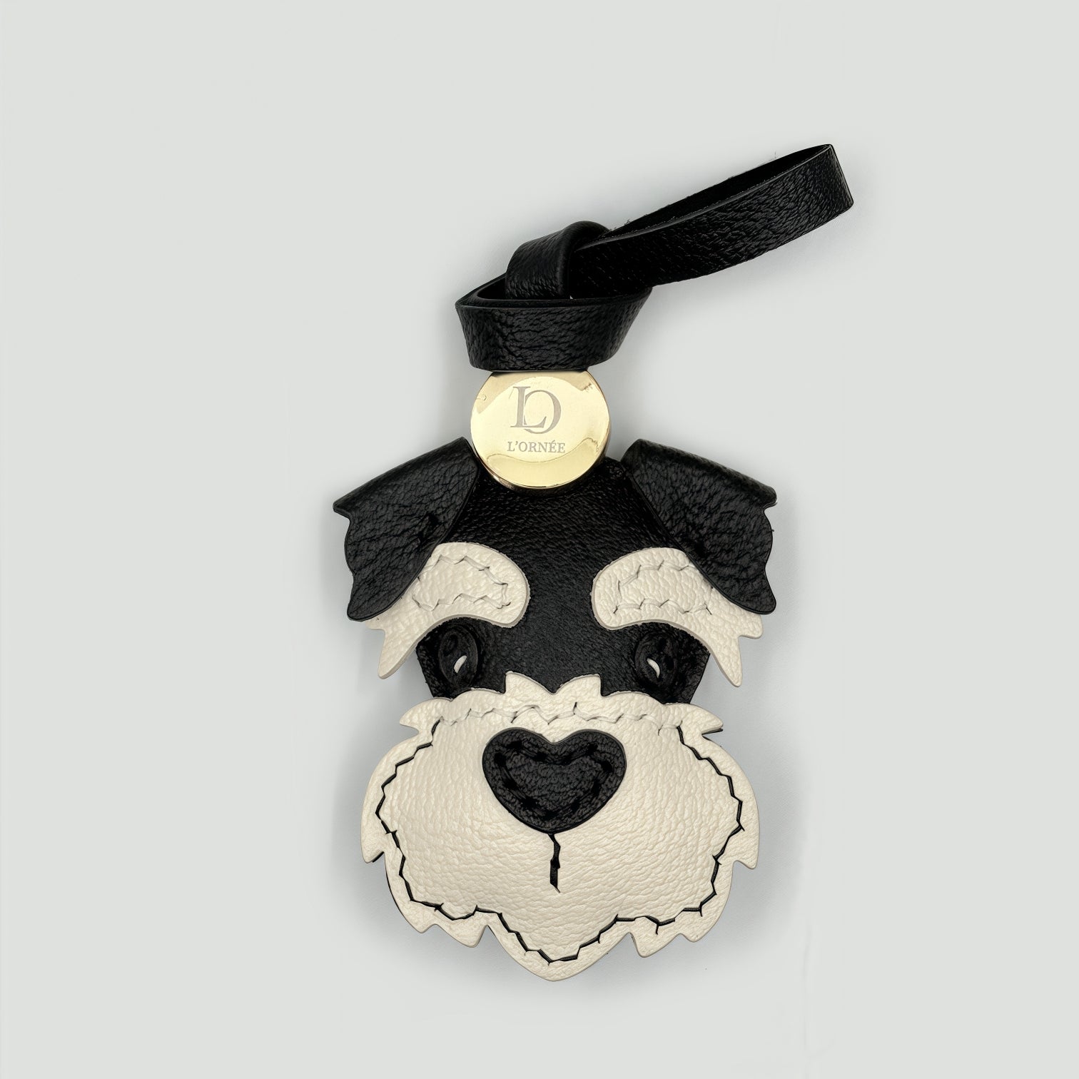 BLACK CHEEKY SCHNAUZER FACE CHARM keyrings