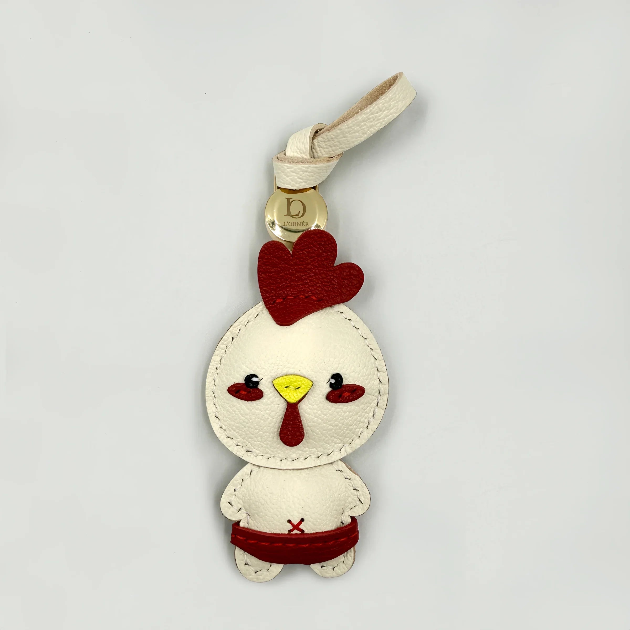 LIL’ ROOSTER CHARM leather keychain